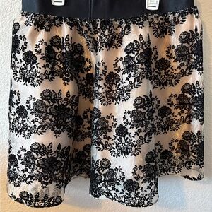 Express Satin Black and Tan Skirt